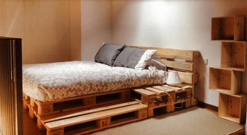 Mẫu giường pallet gỗ thông GN03